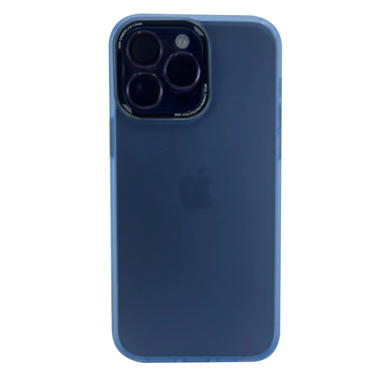 Nettech Apple iPhone 14 Pro Uyumlu Mika Renkli Çerçeveli Tuş Seri Arka Koruma Kılıf (Mavi) NT-99001