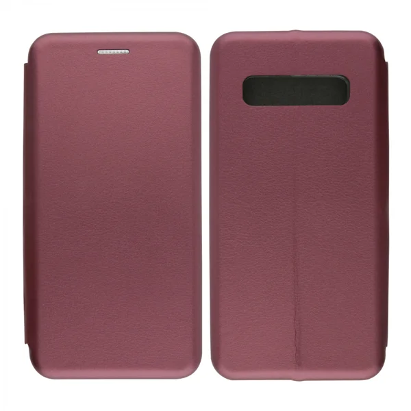 Nettech Samsung Galaxy S10 Uyumlu Lüx Seri Kapaklı Kılıf (Mürdüm) VR-18114 - 1