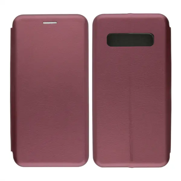 Nettech Samsung Galaxy S10 Uyumlu Lüx Seri Kapaklı Kılıf (Mürdüm) VR-18114