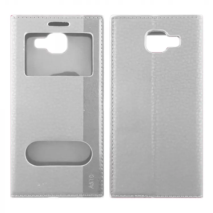 Nettech Samsung Galaxy A510 A5 2016 Uyumlu Pencereli Kapaklı Kılıf (Beyaz) VR-1356