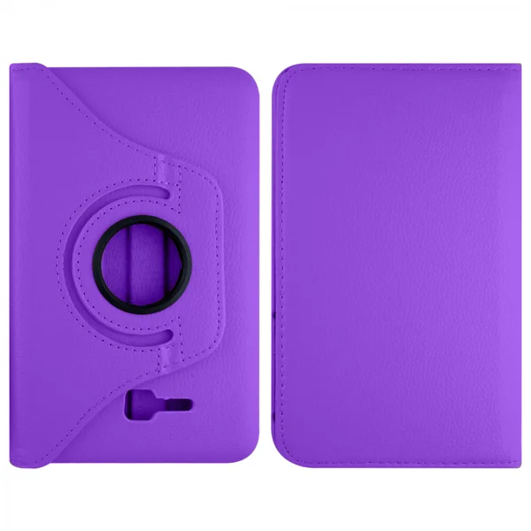 Nettech Samsung Galaxy T111 Tab 3 Lite Uyumlu 360 Kapaklı Kılıf (Mor) VR-13532 - 2