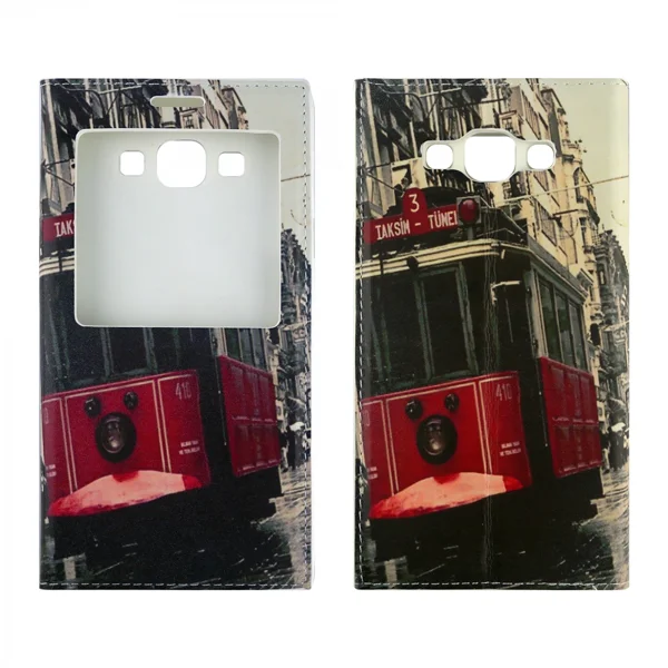 Nettech Samsung Galaxy A700 A7 2015 Uyumlu Pencereli Kapaklı Kılıf (Desenli/Resimli) NT-3535 - 2