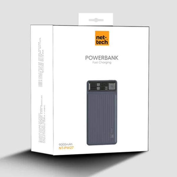 Nettech NT-PW27 25W 9000 mAh Taşınabilir Powerbank (Gri) NT-101064 - 4