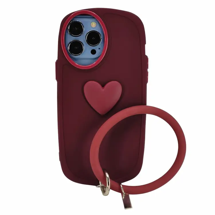 Nettech Apple iPhone 13 Pro Max Uyumlu Halka Bilekli Nano Seri Arka Koruma Kılıf (Kırmızı) NT-97300