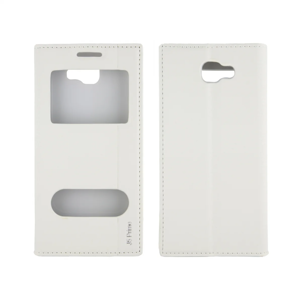 Nettech Samsung Galaxy G570 J5 Prime Uyumlu Pencereli Kapaklı Kılıf (Beyaz) VR-1126