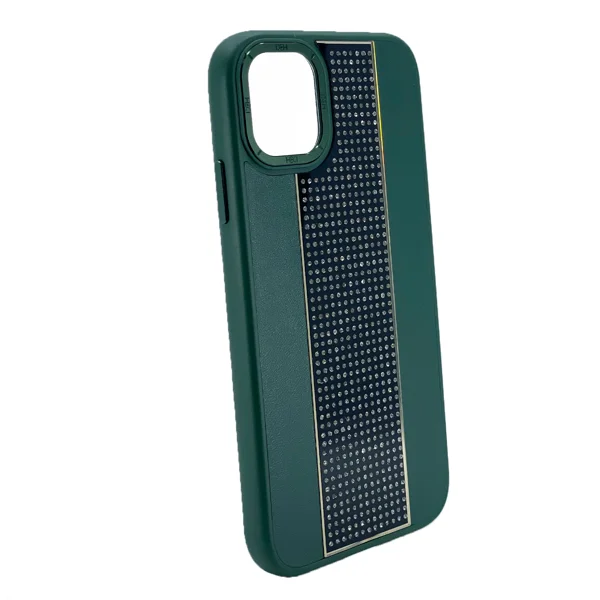 Nettech Apple iPhone 14 Uyumlu Taşlı Deri Seri Arka Koruma Kılıf (Yeşil) NT-101483 - 2