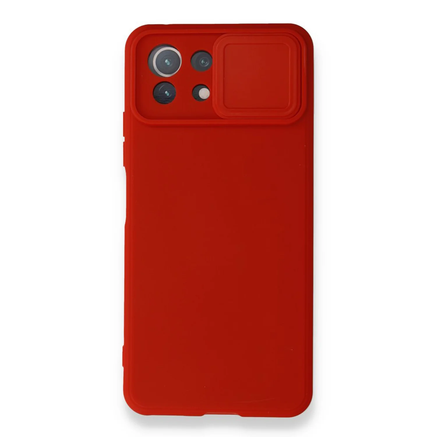 Nettech Xiaomi Mi 11 Lite Uyumlu Kızaklı Kamera Korumalı Arka Koruma Kılıf (Kırmızı) NT-87188