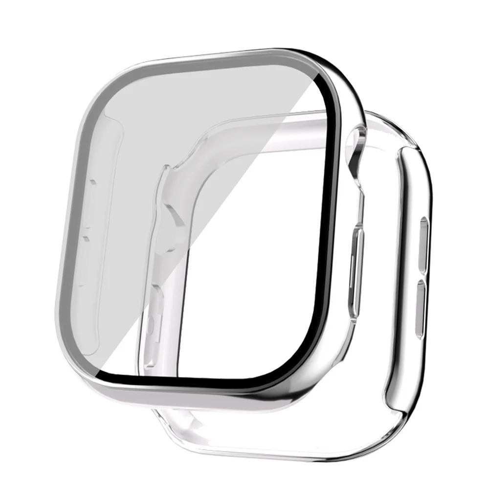 Apple Watch 10 42mm Sert PC Kasa Electroplatink Çerçeveli Ekran Koruyucu Zore Watch Gard 36 - Gümüş