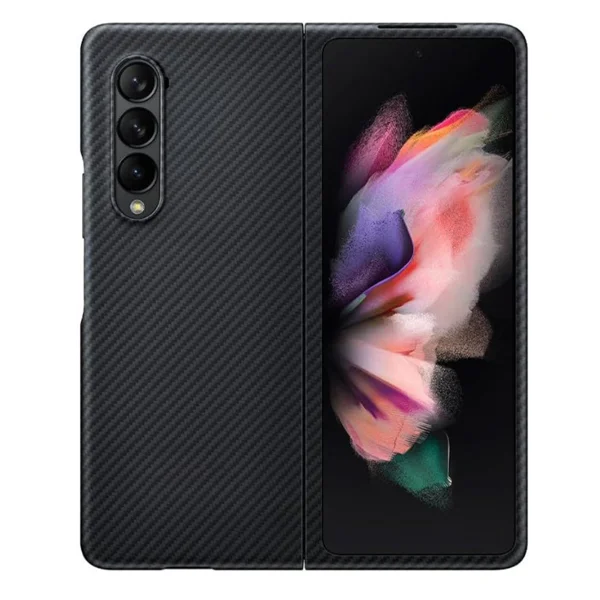 Nettech Samsung Galaxy Z Fold 4 Uyumlu NT-N018 Kevlar Carbon Arka Koruma Kılıf (Siyah) NT-106460 - 1