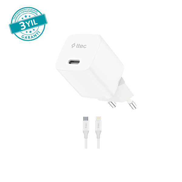Ttec SmartCharger GAN 30W PD Seyahat Hızlı Şarj Aleti + USB-C - Lightning 150cm Kablo 2SCG30LB - 2