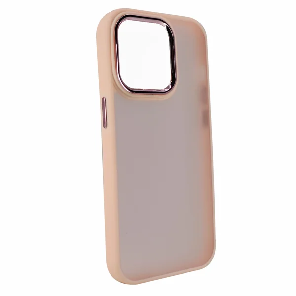 Nettech Apple iPhone 14 Pro Uyumlu Metal Kamera Çerçeveli Arka Koruma Kılıf (Pembe) NT-97543 - 2