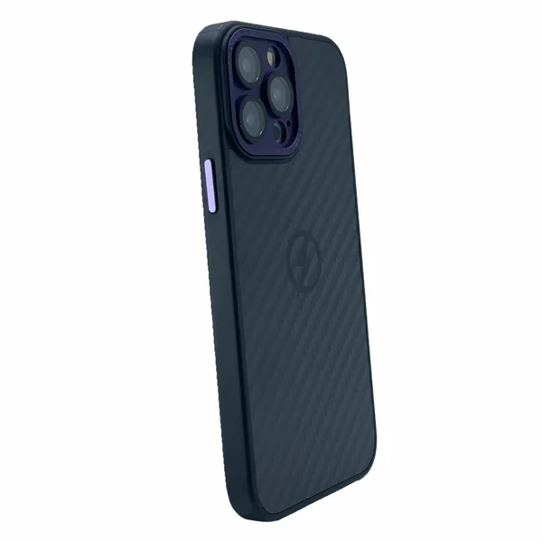 Nettech Apple iPhone 13 Pro Uyumlu Grand Karbon Seri Arka Koruma Kılıf (Derin Mor) NT-100491 - 2