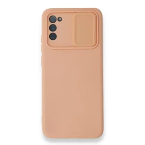 Nettech Samsung Galaxy A02S Uyumlu Kızaklı Kamera Korumalı Arka Koruma Kılıf (Pembe) NT-87202