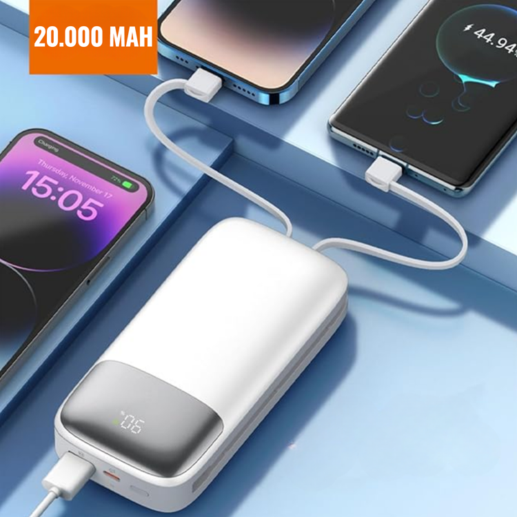 Nettech NT-PW31 SCP 22.5W 20000 MAh Taşınabilir Powerbank (Beyaz) NT-104490