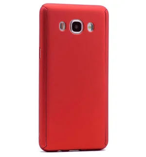 Galaxy J5 2016 Kılıf Zore 360 3 Parçalı Rubber Kapak - Kırmızı
