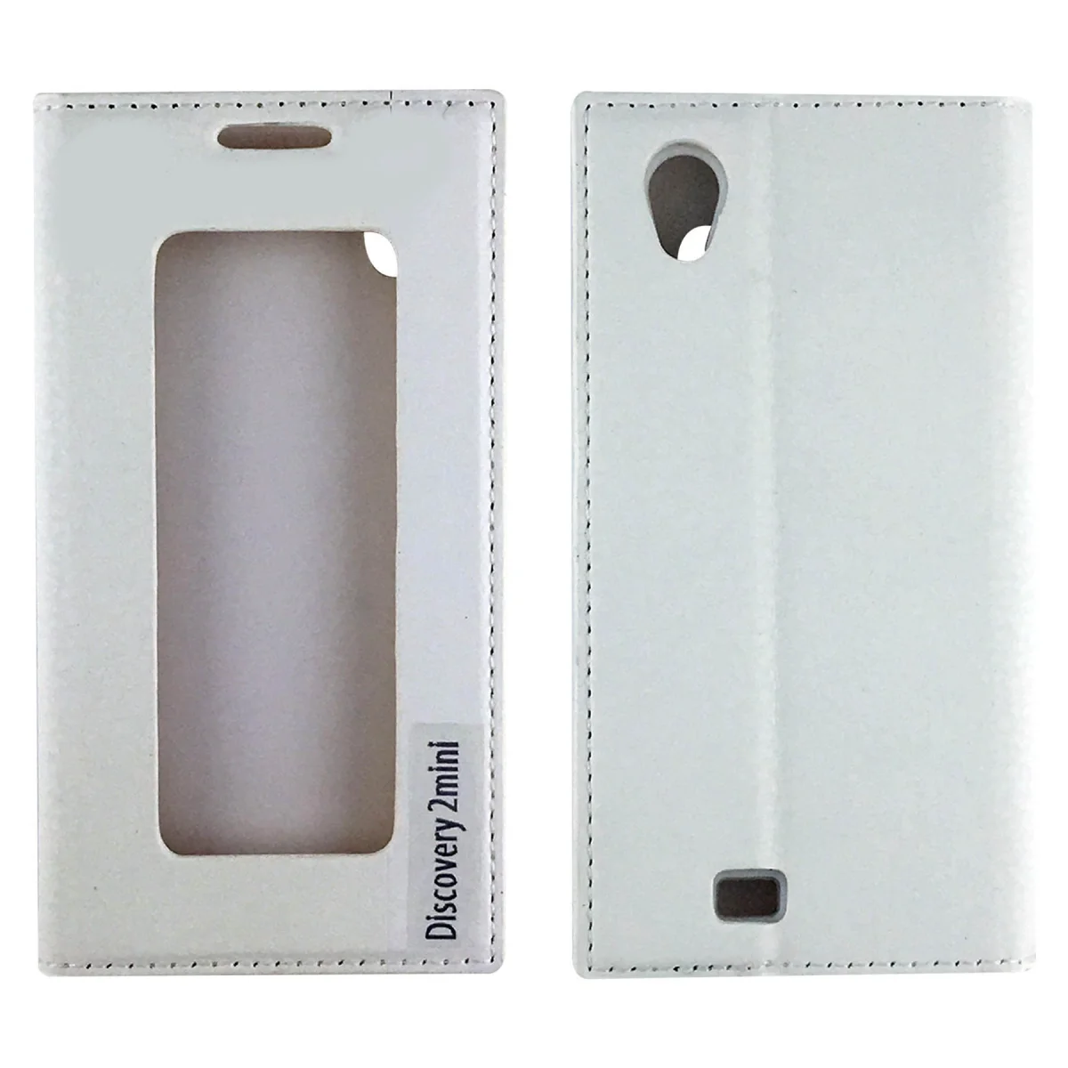 Nettech General Mobile Discovery 2 Mini Uyumlu Pencereli Kapaklı Kılıf (Beyaz) VR-8292