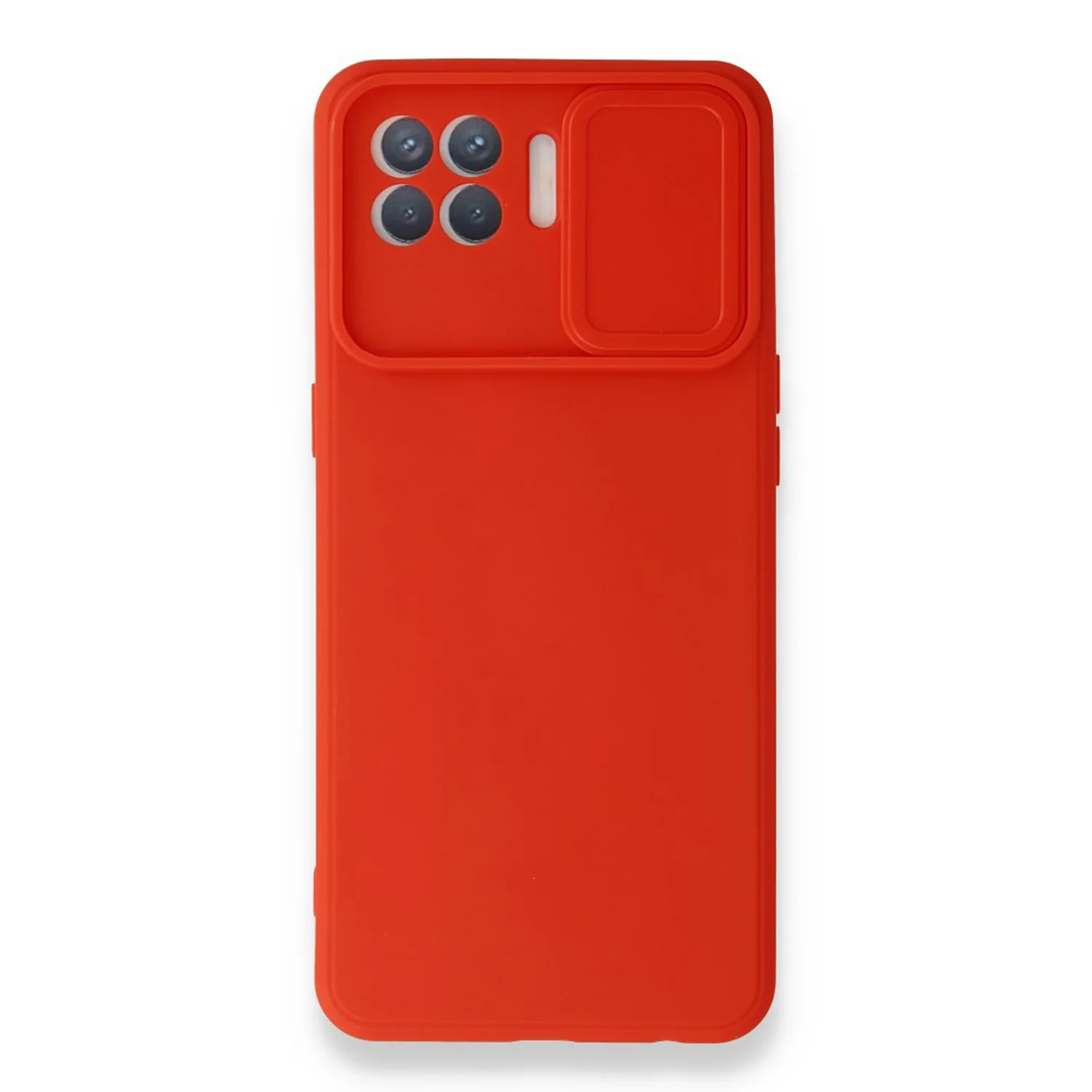 Nettech Oppo Reno 4 Lite Uyumlu Kızaklı Kamera Korumalı Arka Koruma Kılıf (Kırmızı) NT-87167
