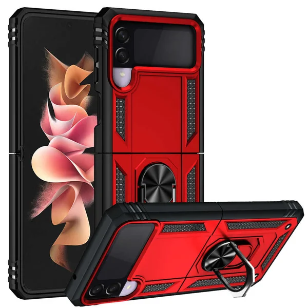 Galaxy Z Flip 3 Kılıf Zore Vega Kapak - Kırmızı - 1