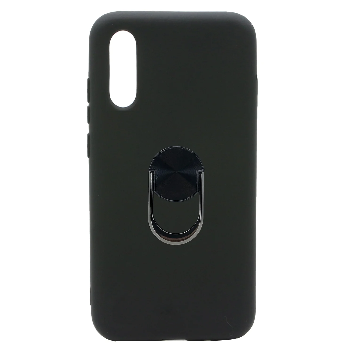 Nettech Huawei Y8p Uyumlu Leather Ring Nano Arka Koruma Kılıf (Siyah) NT-83092