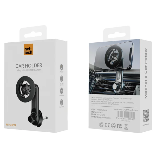 Nettech NT-CHC19 Araç içi Mıknatıslı Klima Üstü Telefon Tutucu (Siyah) NT-CHC19 - 3