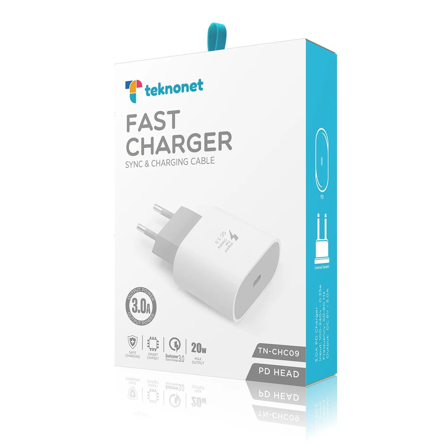 Teknonet TN-HCH09 20W PD 3000 mAh Şarj Aleti (Beyaz) NT-92564