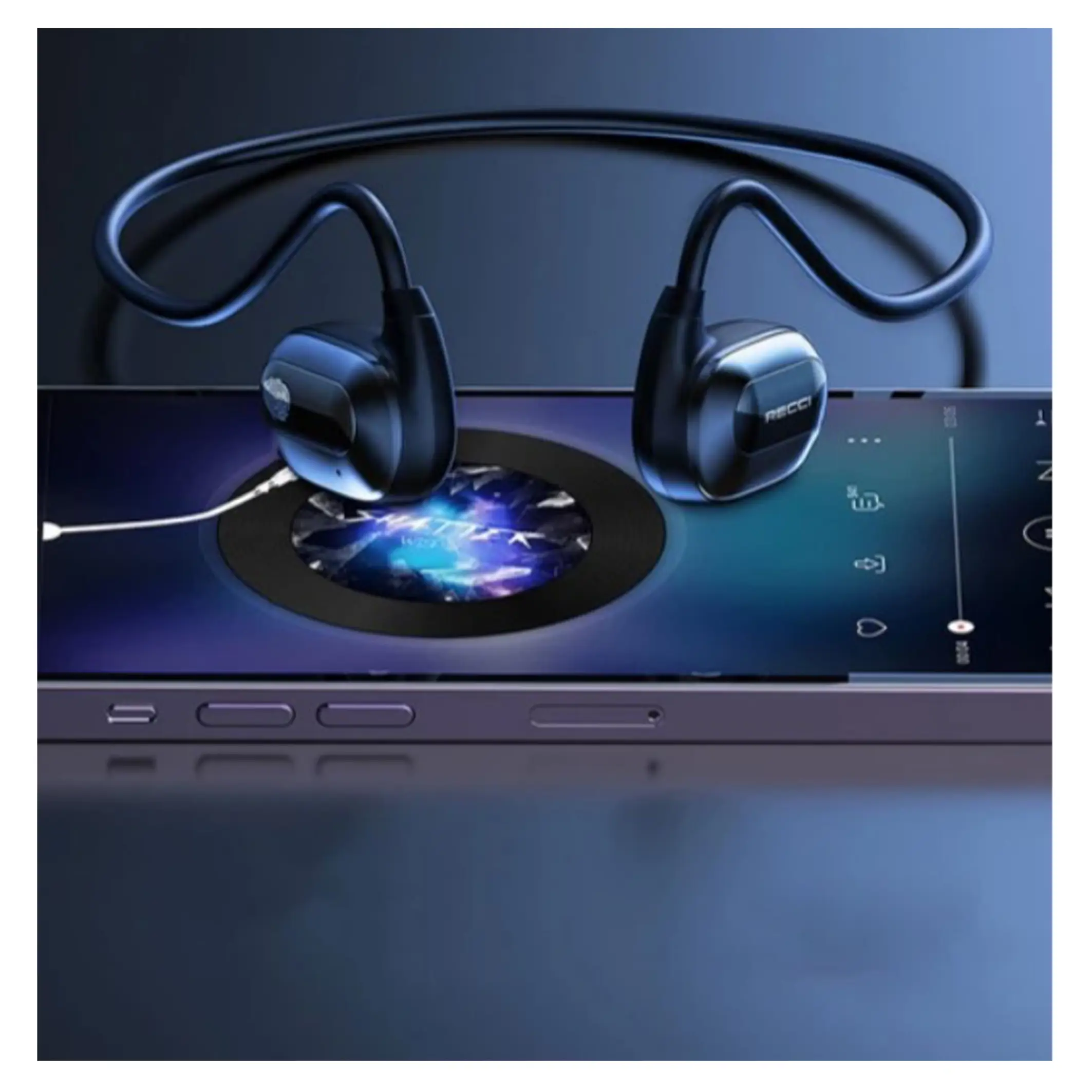 Recci REP-W63 Phantom Seri Boyun Asmalı/Mıknatıslı Bluetooth Kulaklık (Siyah) NT-103803