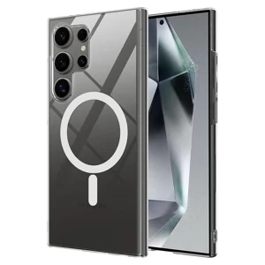 Galaxy S24 Ultra Kılıf Kamera Korumalı Magsafe Sert PC Zore Porto Kapak - Renksiz