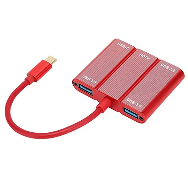 Nettech Plastik 10 Cm Type-C To Hdmi Kablo (Kırmızı) VR-19694 - 2