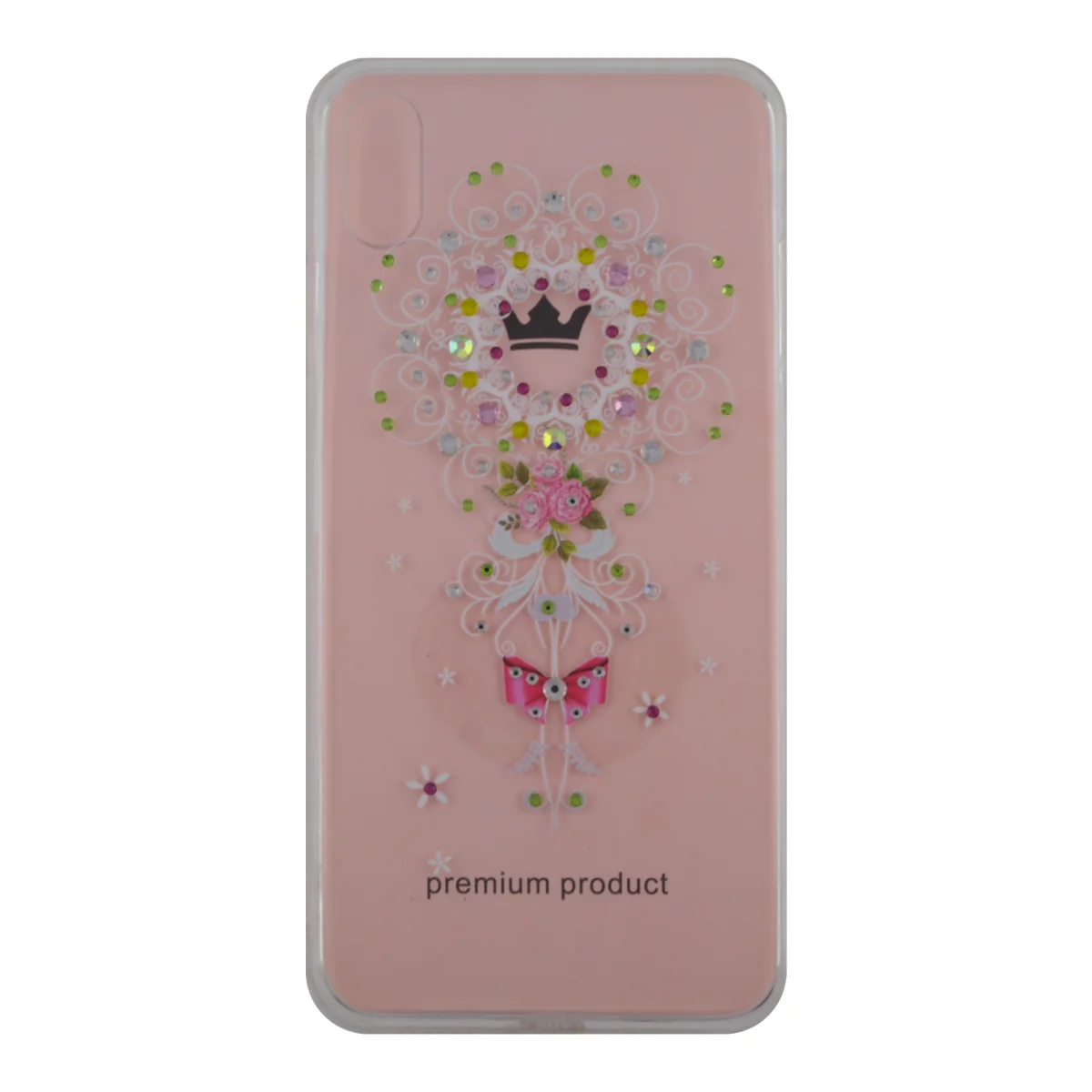 Nettech Apple iPhone XS Uyumlu Taşlı Seri Arka Koruma Kılıf (Şeffaf) VR-13196