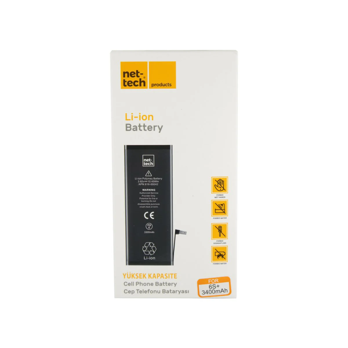 Teknonet Apple iPhone 6S Plus Uyumlu Nettech 3400 mAh Batarya NT-32405