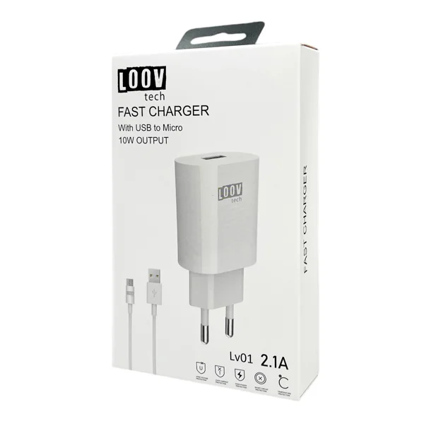 Loov Tech LV01 10W 3100 mAh Micro Kablo + Şarj Aleti (Beyaz) NT-111596