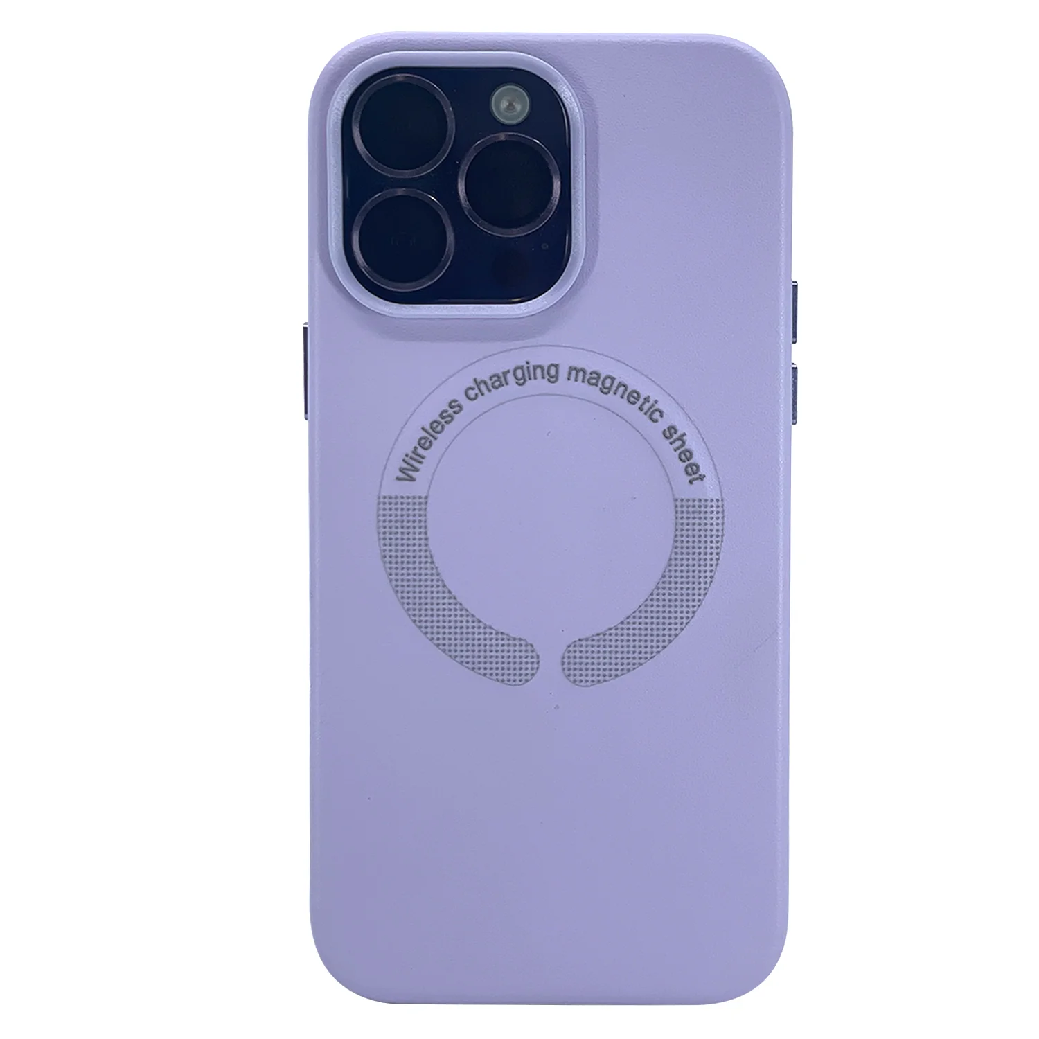 Nettech Apple iPhone 14 Pro Max Uyumlu Deri Magsafe Seri Arka Koruma Kılıf (Lila) NT-98268