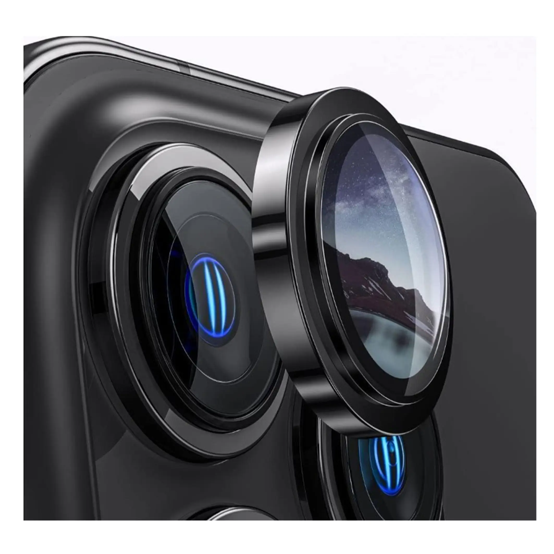 Nettech Apple iPhone 14 Pro Max Uyumlu Safir Lens Kamera Cam Koruyucu (Siyah) NT-103546