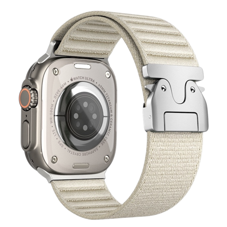 Nettech Apple Watch Series 10 46 mm Uyumlu Kumaş Kordon (Krem) NT-112361