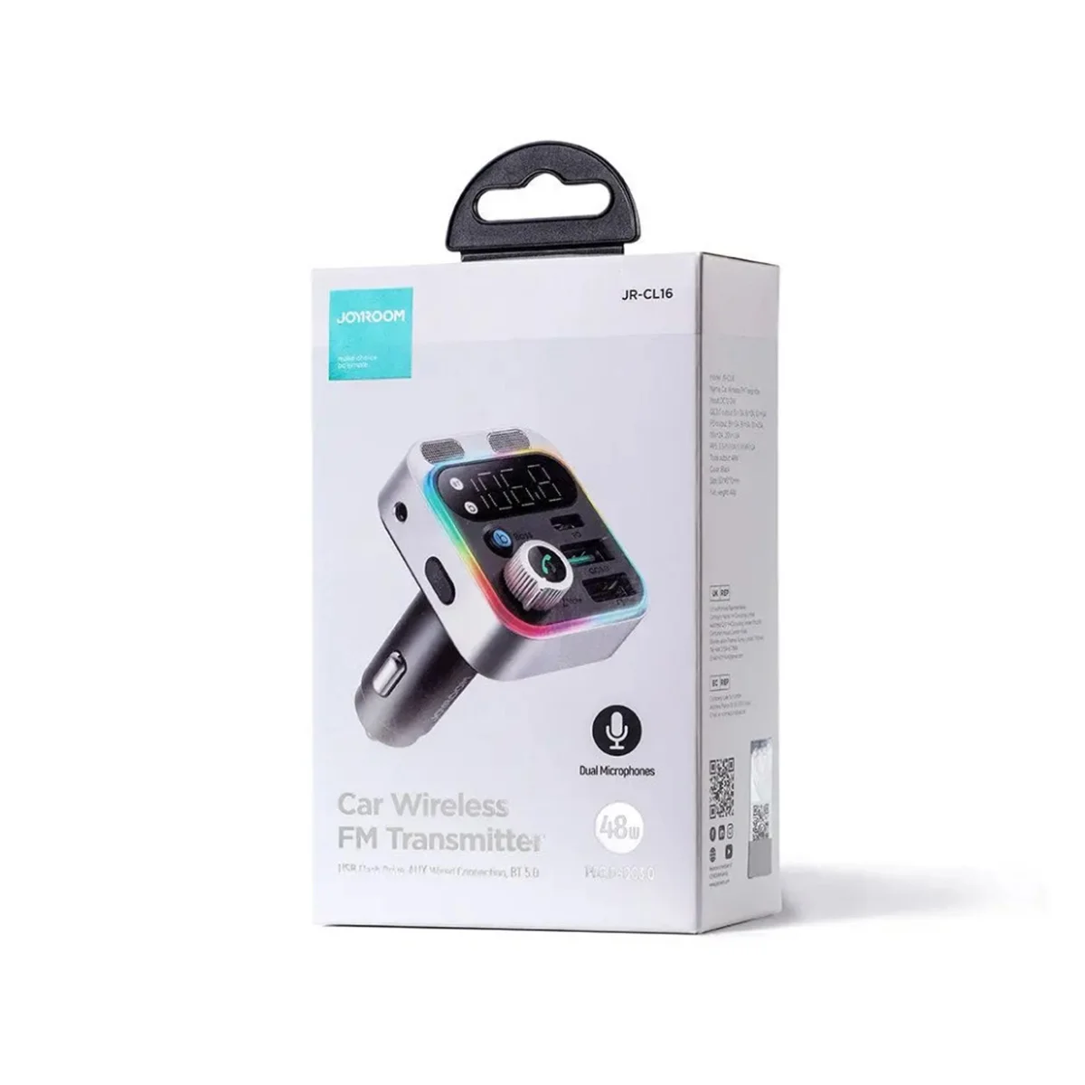 JOYROOM JR-CL16 Bluetooth FM Transmitter 48W 2 Çıkışlı Araç Şarj Aleti (Siyah) NT-102615