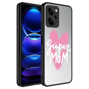 Xiaomi Poco X5 Pro Kılıf Aynalı Desenli Kamera Korumalı Parlak Zore Mirror Kapak - Süper Anne