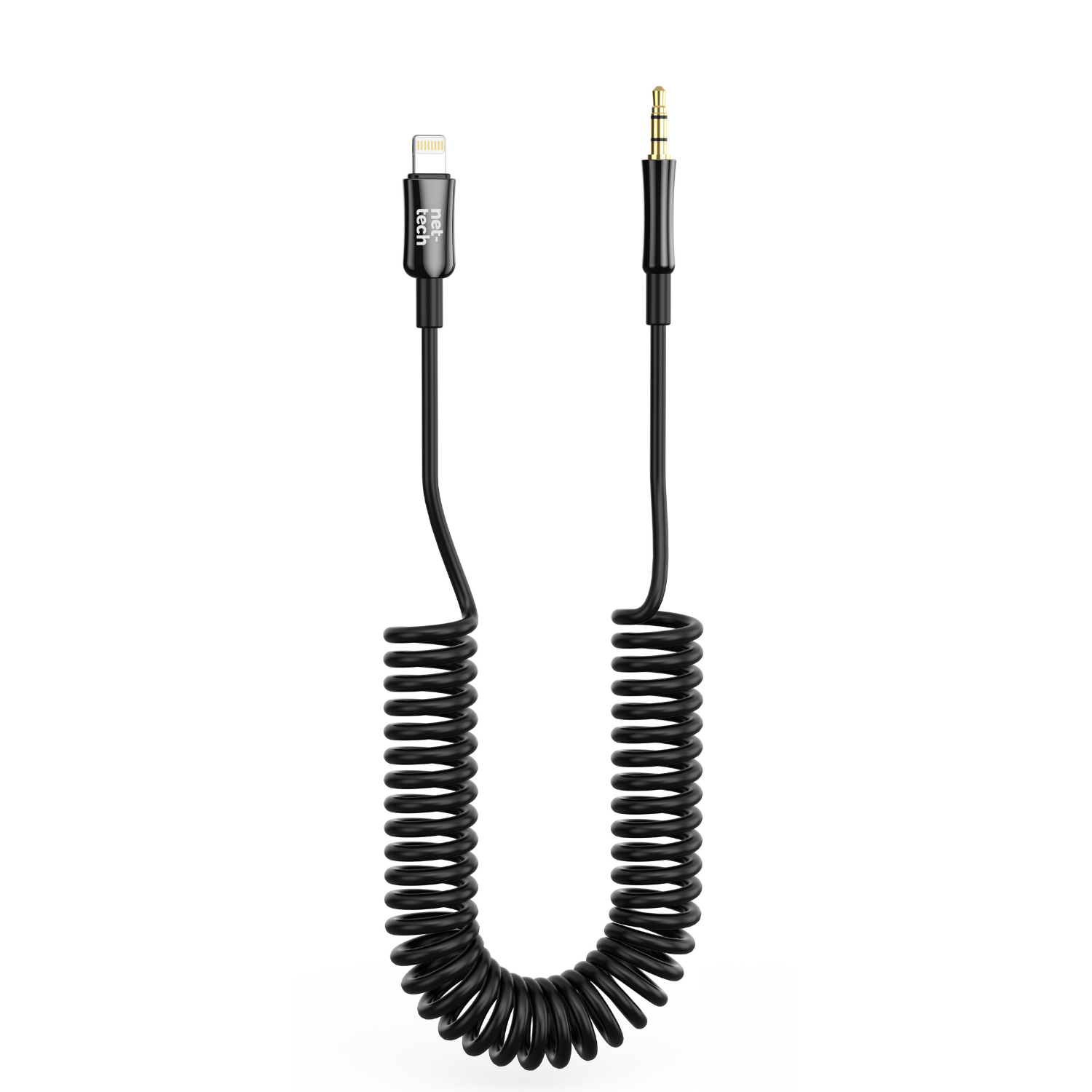 Nettech NT-AC10 Plastik 100 Cm Jack To Lightning Aux Kablo (Siyah) NT-108335