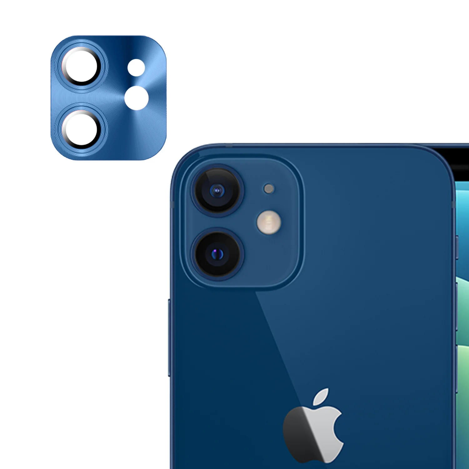 Nettech Apple iPhone 11 Uyumlu Metalik Seri Kamera Cam Koruyucu (Mavi) NT-90362