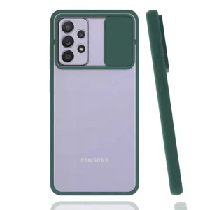 Galaxy A72 Kılıf Zore Lensi Kapak - Koyu Yeşil