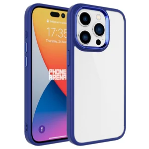 Apple iPhone 15 Pro Max Kılıf Zore Krom Kapak - Lacivert