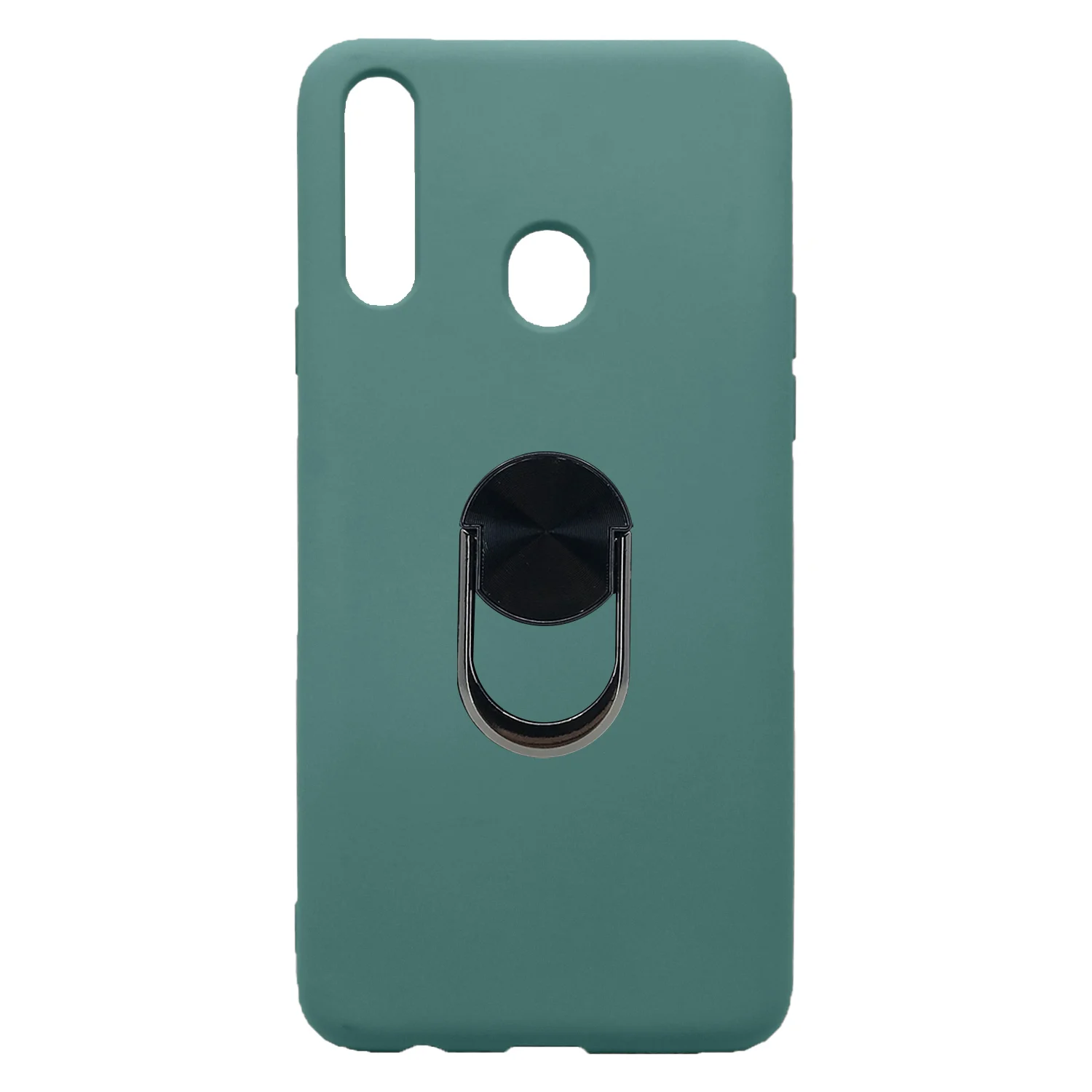 Nettech Samsung Galaxy A20S Uyumlu Leather Ring Nano Arka Koruma Kılıf (Yeşil) NT-83034