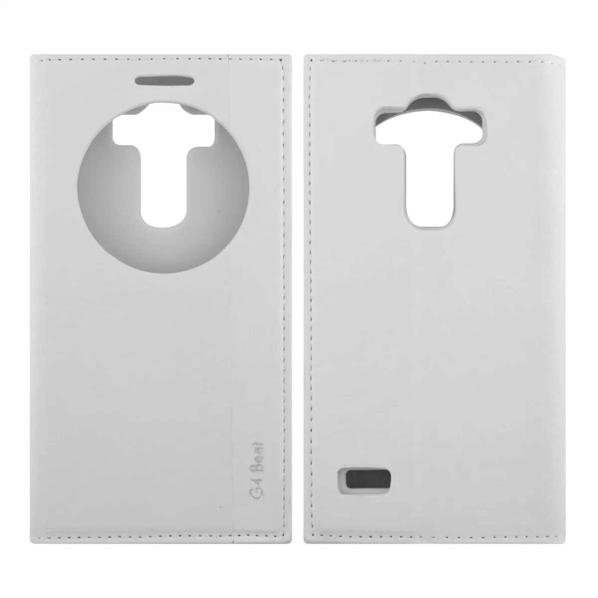 Nettech LG G4 Beat Uyumlu Pencereli Kapaklı Kılıf (Beyaz) VR-7193