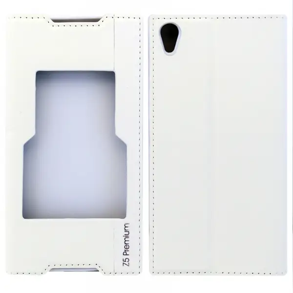 Nettech Sony Xperia Z5 Premium Uyumlu Kapaklı Kılıf Kapaklı Kılıf (Beyaz) VR-4981