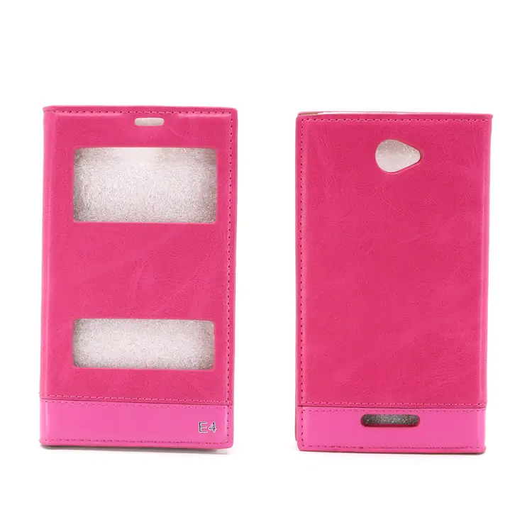 Nettech Sony Xperia E4 Uyumlu Kapaklı Kılıf Kapaklı Kılıf (Pembe) VR-5399