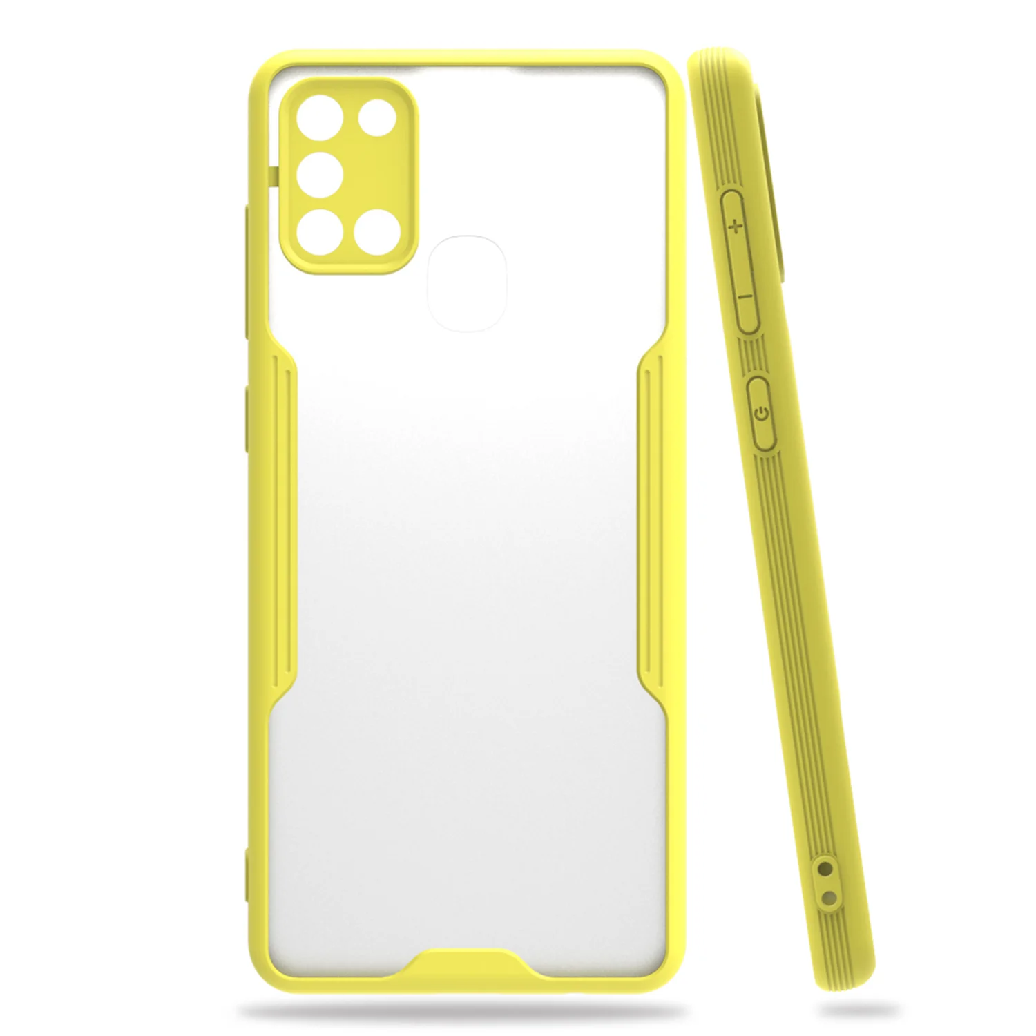 Nettech Samsung Galaxy A21S Uyumlu Platin Seri Arka Koruma Kılıf (Sarı) NT-86348