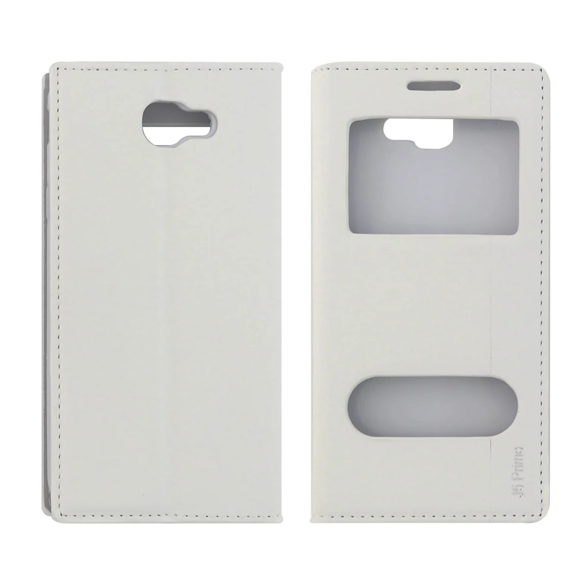 Nettech Samsung Galaxy G570 J5 Prime Uyumlu Pencereli Kapaklı Kılıf (Beyaz) VR-1114