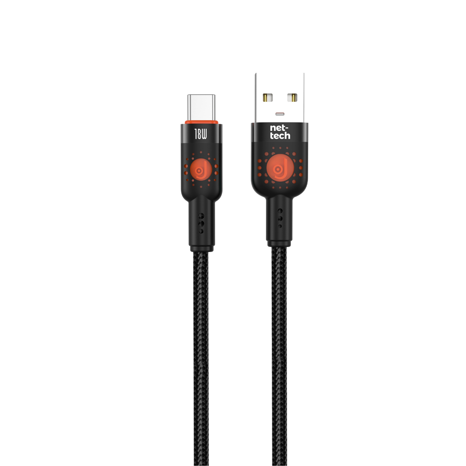 Nettech NT-DC31 18W Plastik 100 Cm Type-C Şarj ve Data Kablosu (Siyah) NT-108293