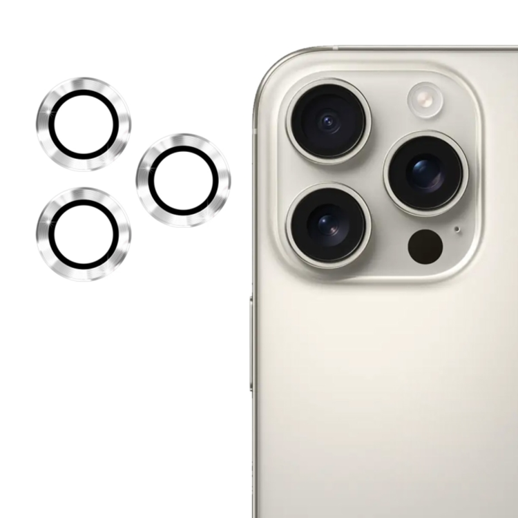 Nettech Apple iPhone 16 Pro Max Uyumlu Alüminyum Seri Kamera Cam Koruyucu (Beyaz) NT-111114