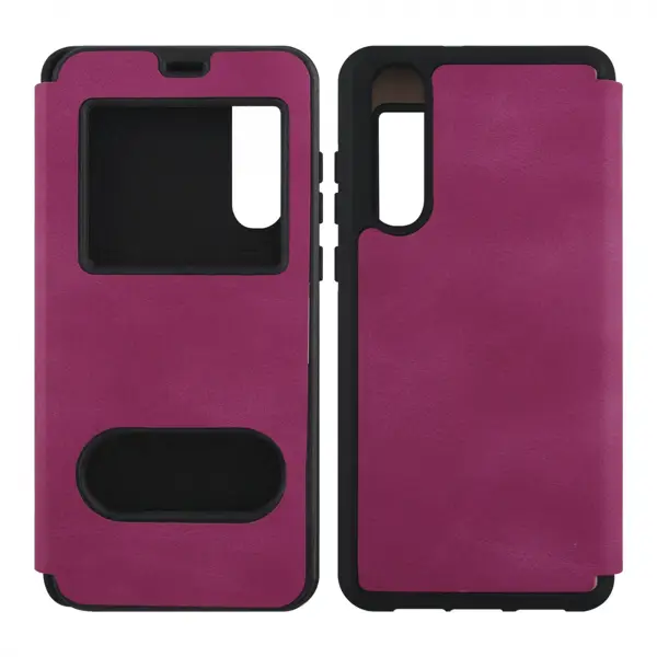 Nettech Huawei P30 Uyumlu Pencereli Kapaklı Kılıf (Mor) VR-15429