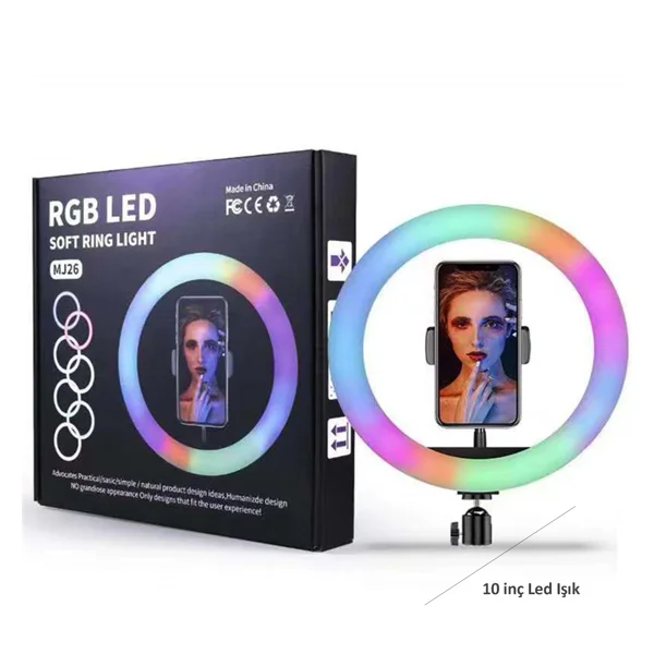 Rgb Led MJ26 Ringlight 10 inç Led Işık (Çeşitli Renk) NT-96252 - 4